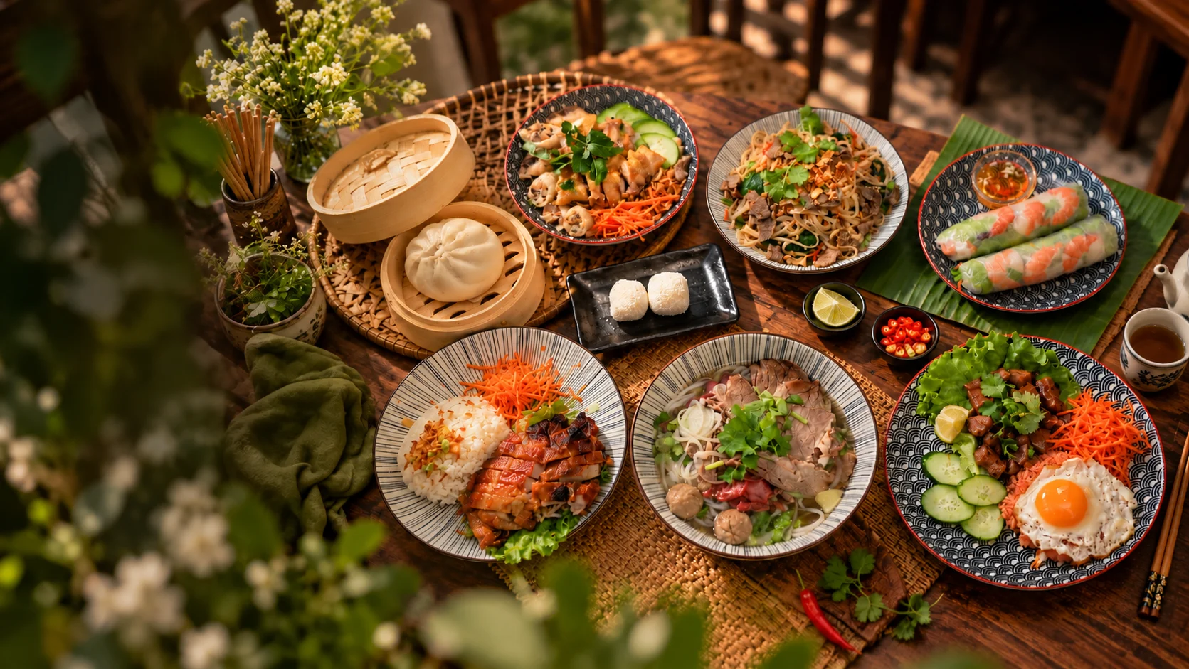 Assortiment de spécialités vietnamiennes